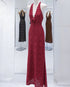 Women Lace Halter Maxi Dress